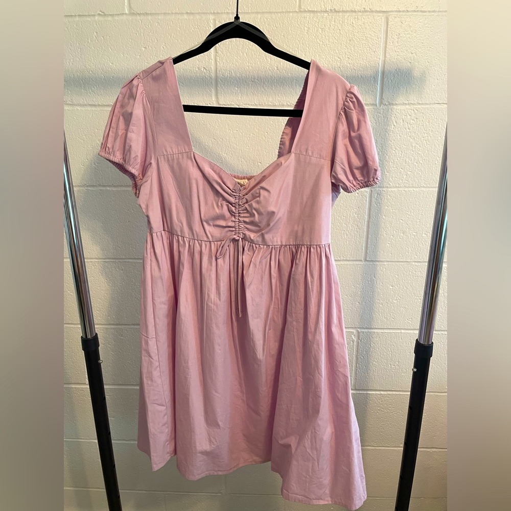 ❌SOLD❌ Pink Sweetheart Neck Puff Sleeve Dress